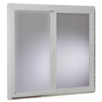 35-1/2-in x 35-1/2-in x 3-in Jamb Left-operable Vinyl White Sliding Window Half Screen Included